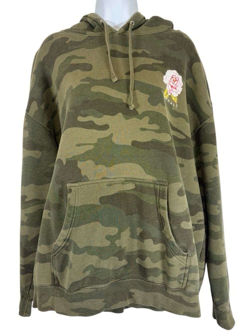 Asphalt Camo Hoodie XL Rose Graphic Streetwear Pullover Sweatshirt